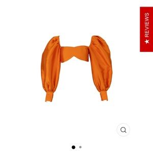 The Brand Label - Orange puff sleeve crop top